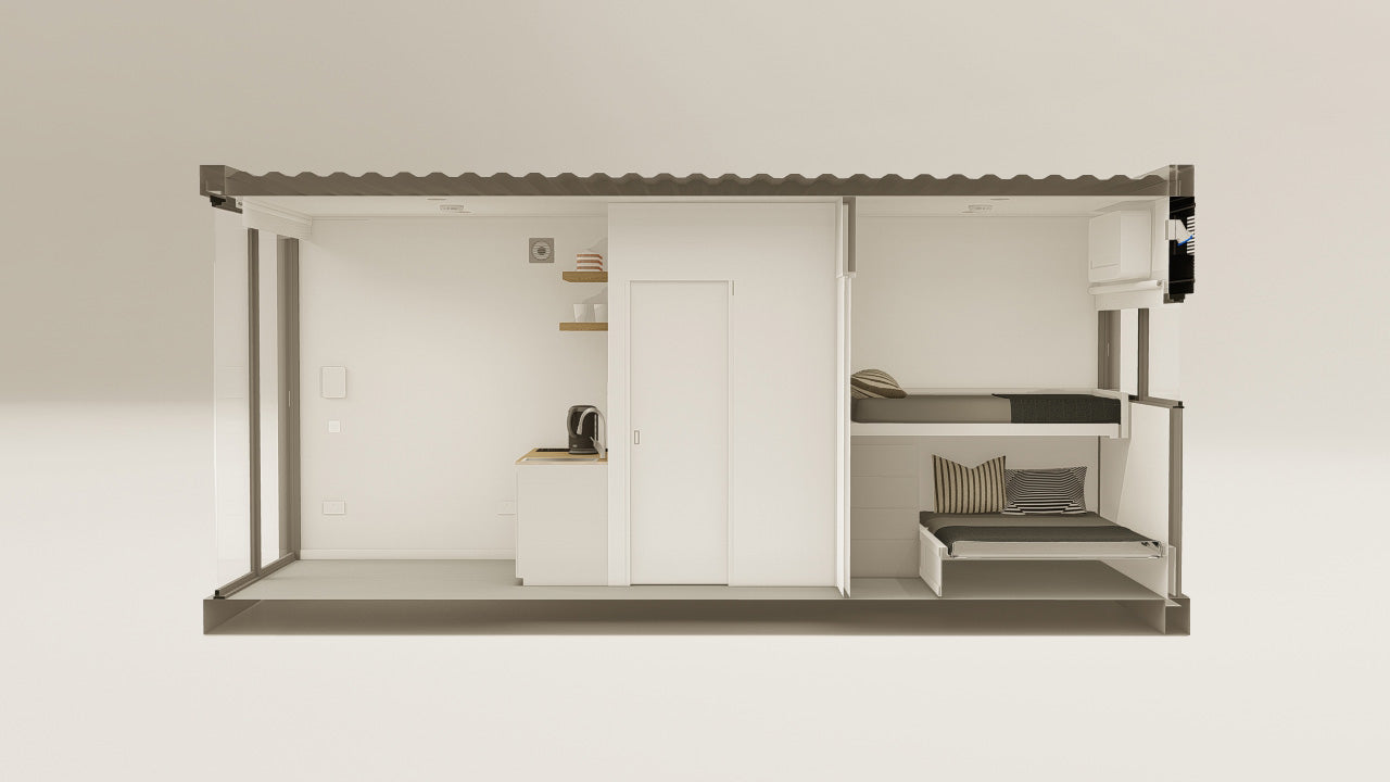 Living Space - 15 - Grey Aluminium - 1 End Door 1 Side Door view 1