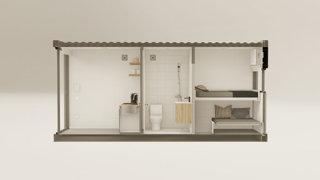 Living Space - 15 - Grey Aluminium - 1 End Door 1 Side Door view 2