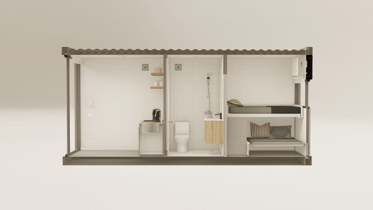 Living Space - 15 - Grey Aluminium - 1 End Door 1 Side Door view 2