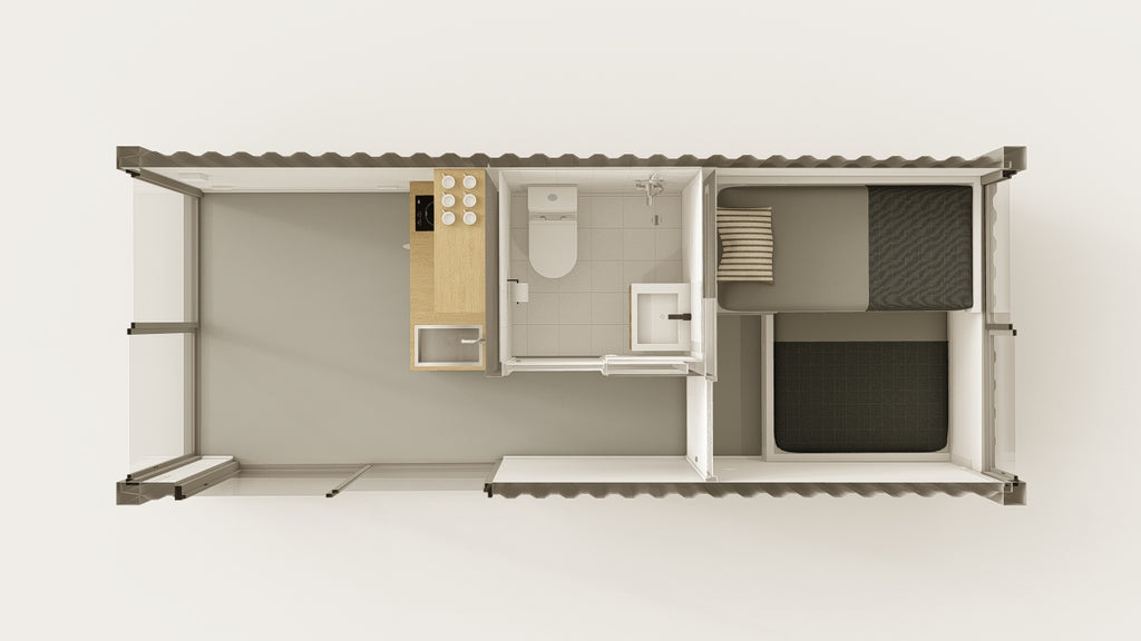 Living Space - 15 - Grey Aluminium - 1 End Door 1 Side Door view 3