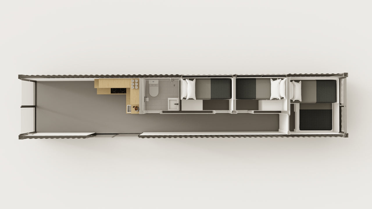Living Space - 30 - Grey Aluminium - 1 End Door 1 Side Door view 7