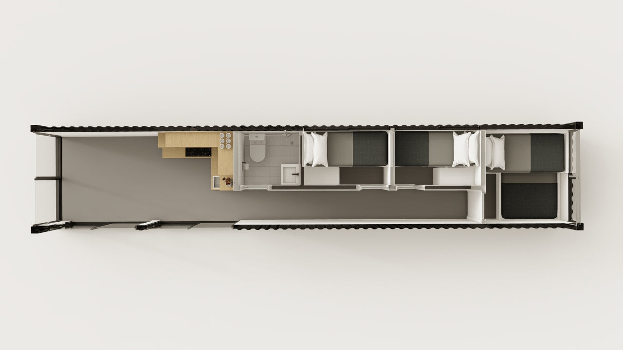 Living Space - 30 - Graphite Black - 1 End Door 2 Side Doors view 3