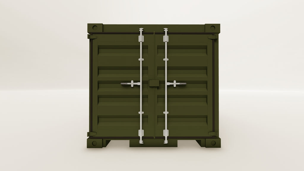 Mini Container - 1.5 - Bottle Green - 1 End Door view 1