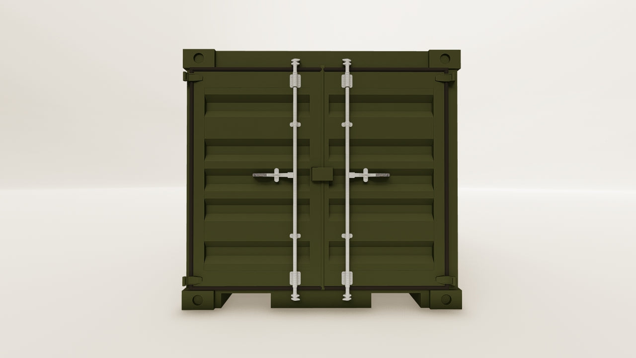 Mini Container - 1.5 - Bottle Green - 1 End Door view 1