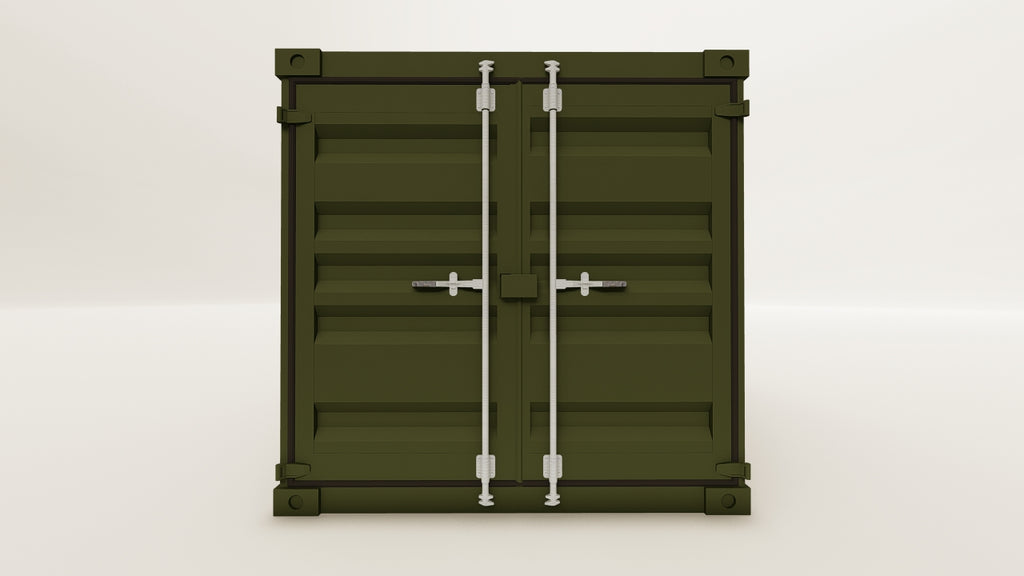 Mini Container - 2 - Bottle Green - 1 End Door view 1