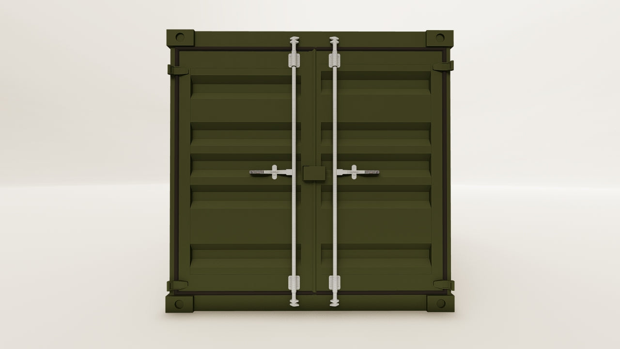 Mini Container - 2 - Bottle Green - 1 End Door view 1