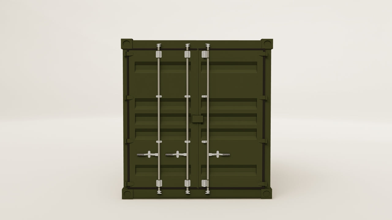 Container - 7.5 - Bottle Green - 2 End Doors view 1