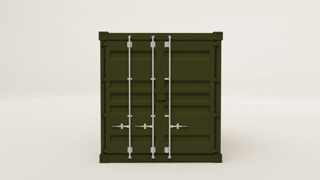 Container - 7.5 - Bottle Green - 2 End Doors 1 Side Door view 1