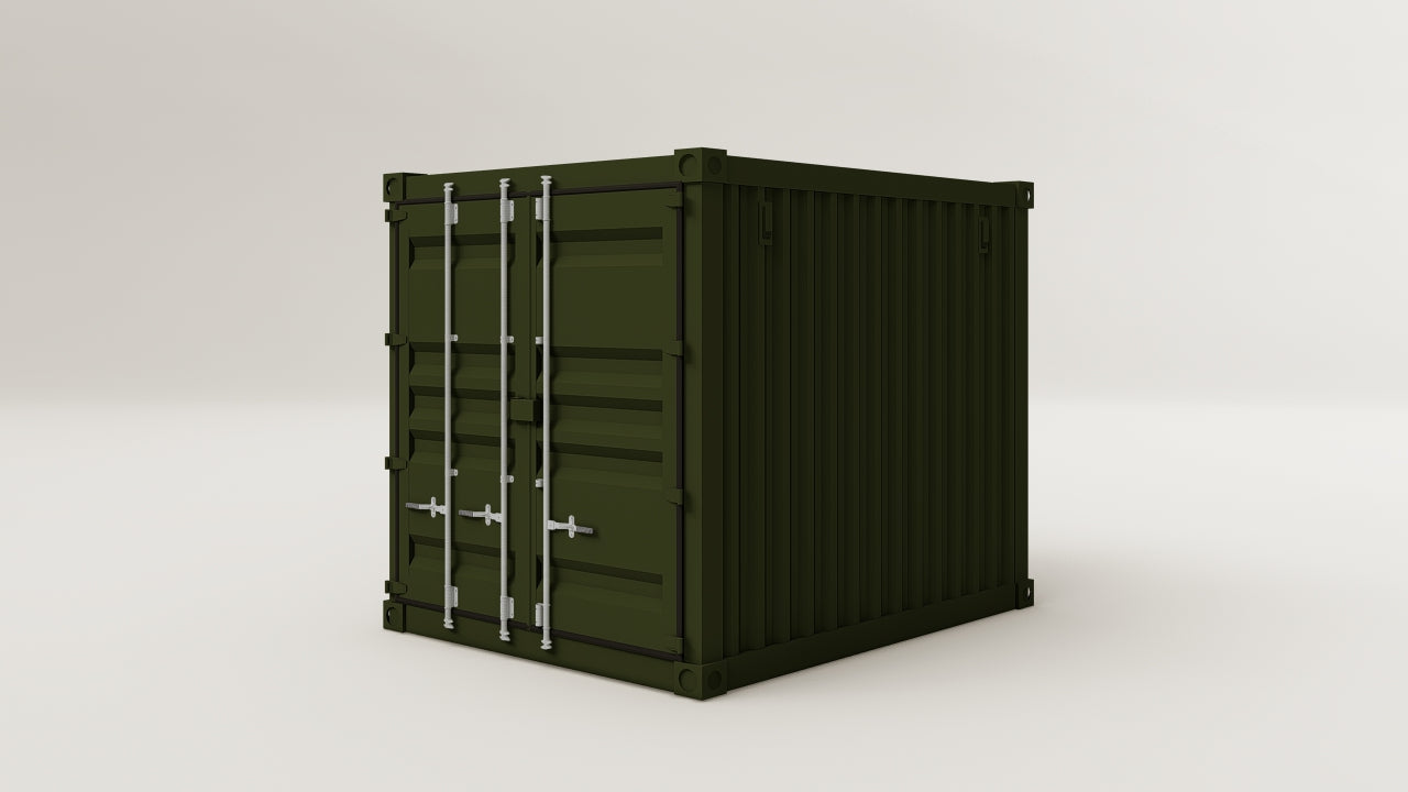Container - 7.5 - Bottle Green - 2 End Doors 1 Side Door view 2