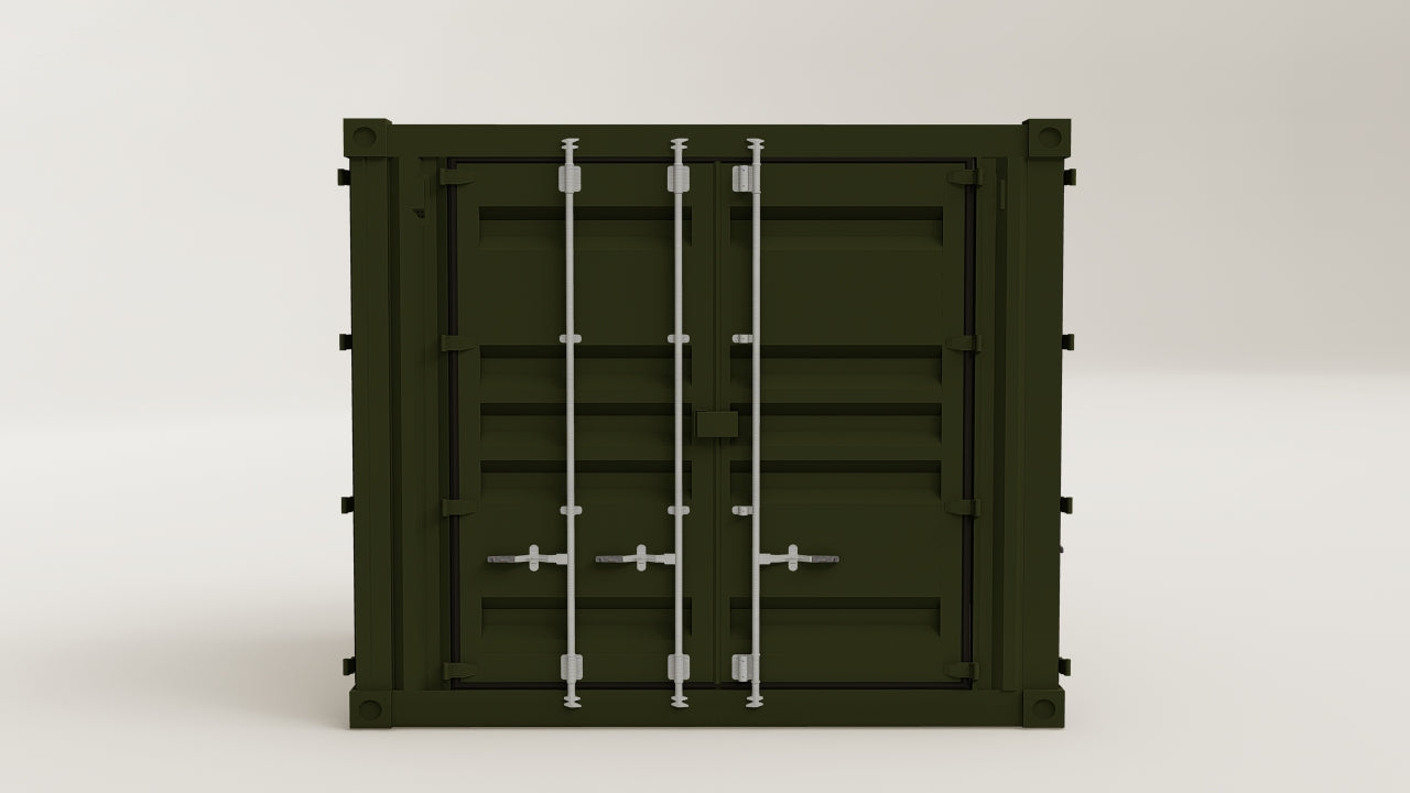 Container - 7.5 - Bottle Green - 2 End Doors 1 Side Door view 3
