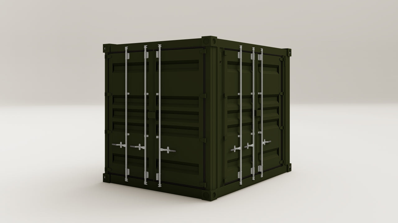 Container - 7.5 - Bottle Green - 2 End Doors 1 Side Door view 4