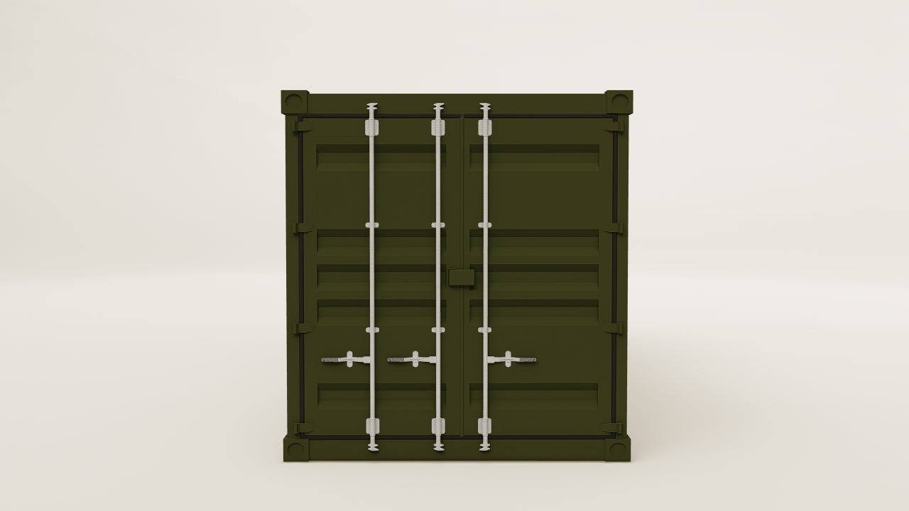 Container - 15 - Bottle Green - 1 End Door 2 Side Doors view 1