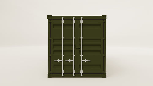 Container - 15 - Bottle Green - 1 End Door 2 Side Doors view 1