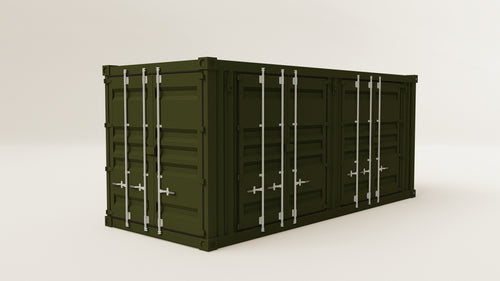 Container - 15 - Bottle Green - 1 End Door 2 Side Doors view 2