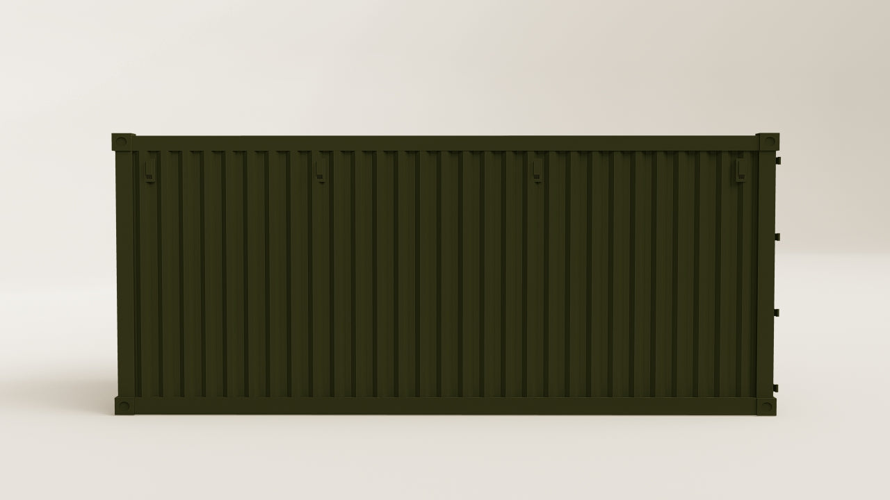 Container - 15 - Bottle Green - 1 End Door 2 Side Doors view 3