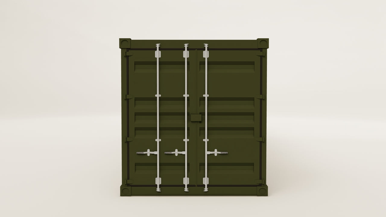 Container - 30 - Bottle Green - 1 End Door 2 Side Doors view 1