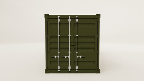Container - 30 - Bottle Green - 1 End Door 2 Side Doors view 1