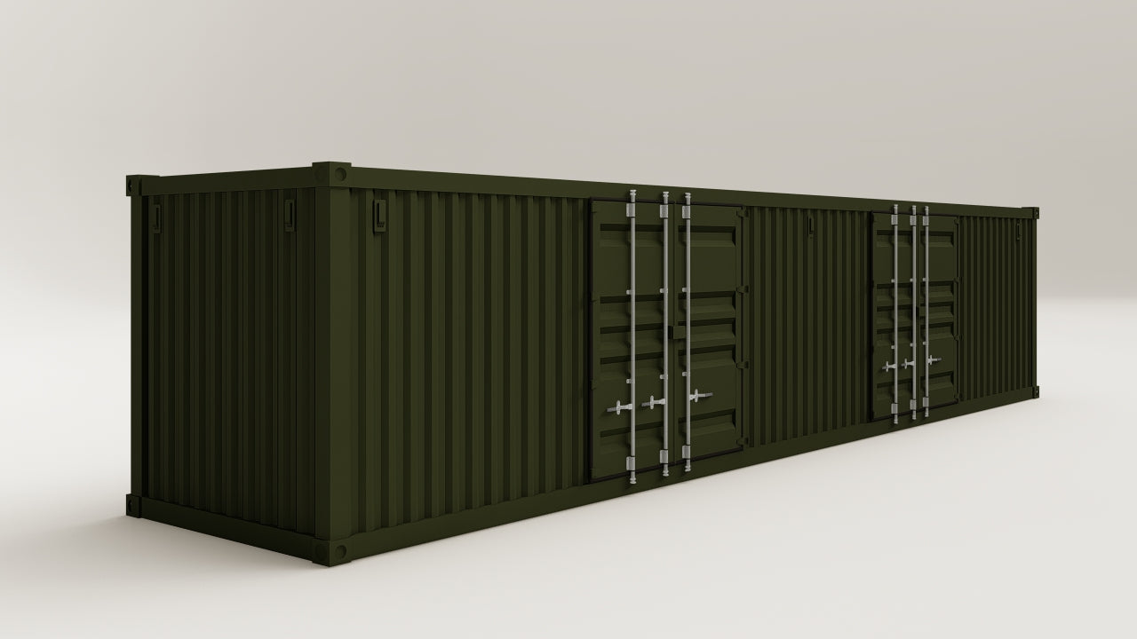 Container - 30 - Bottle Green - 1 End Door 2 Side Doors view 4