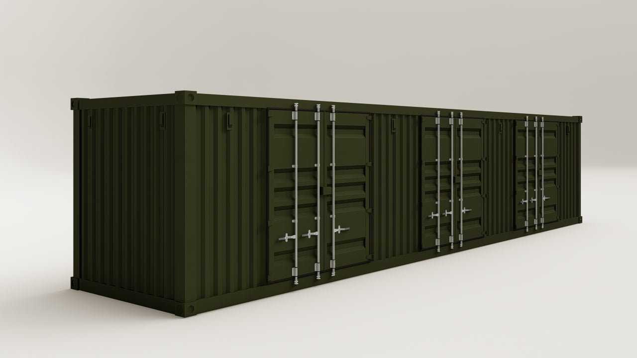Container - 30 - Bottle Green - 1 End Door 3 Side Doors view 4