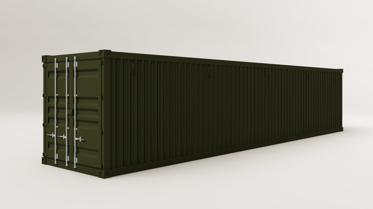 Container - 30 - Bottle Green - 1 End Door 4 Side Doors view 2
