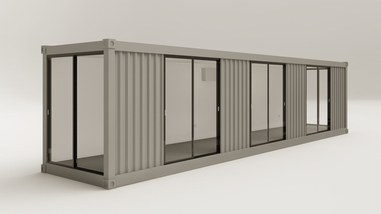 Work Space - 30 - Grey Aluminium - 5 Doors